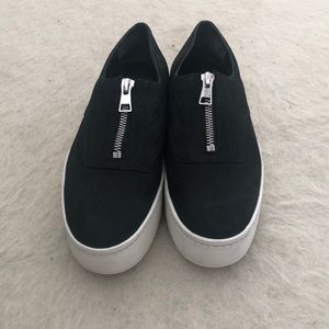 Vince. Warner Zipper Suede Platform Sneakers